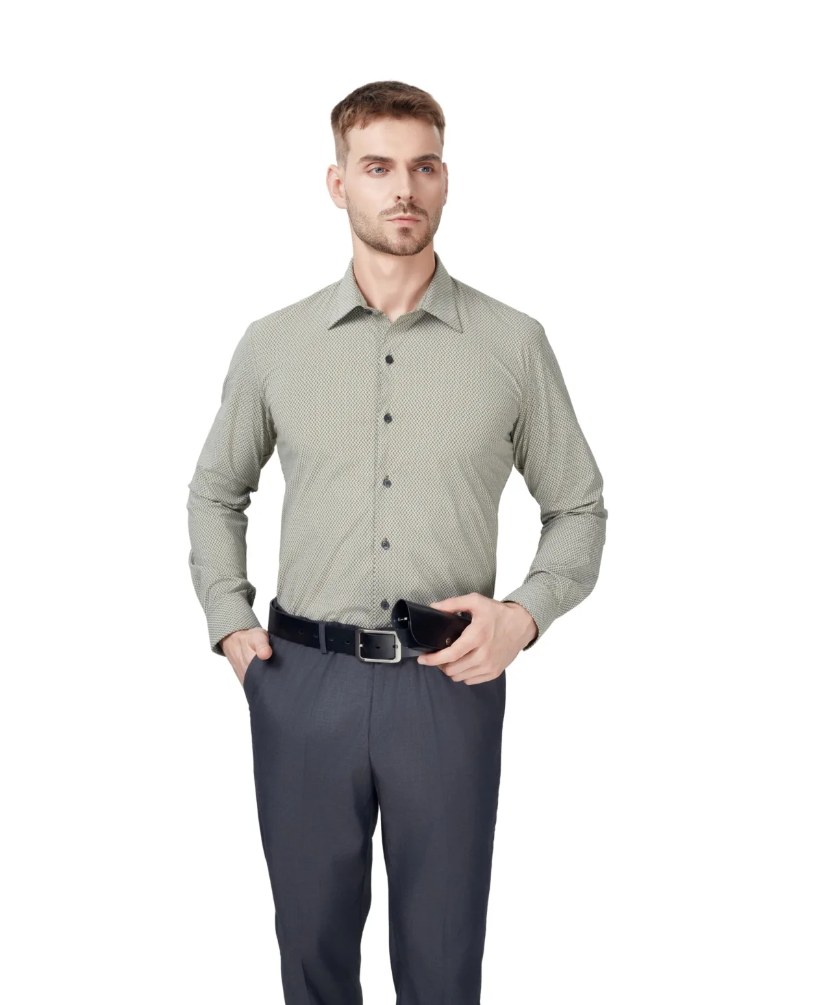 Geometric Pattern Spread-Collar Dress Shirt by Alfani