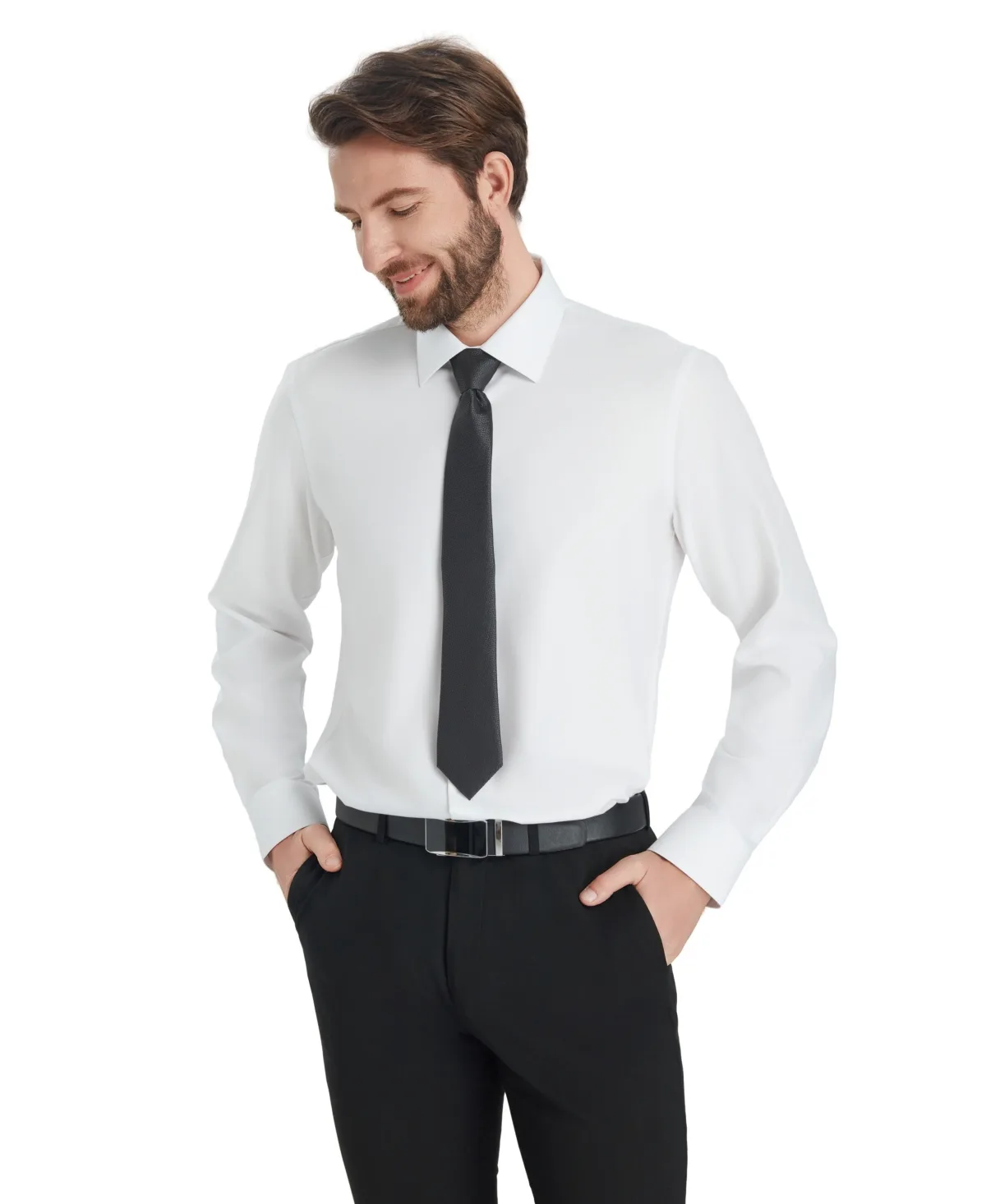 Herringbone Long-Sleeve Dress Shirt by Alfani