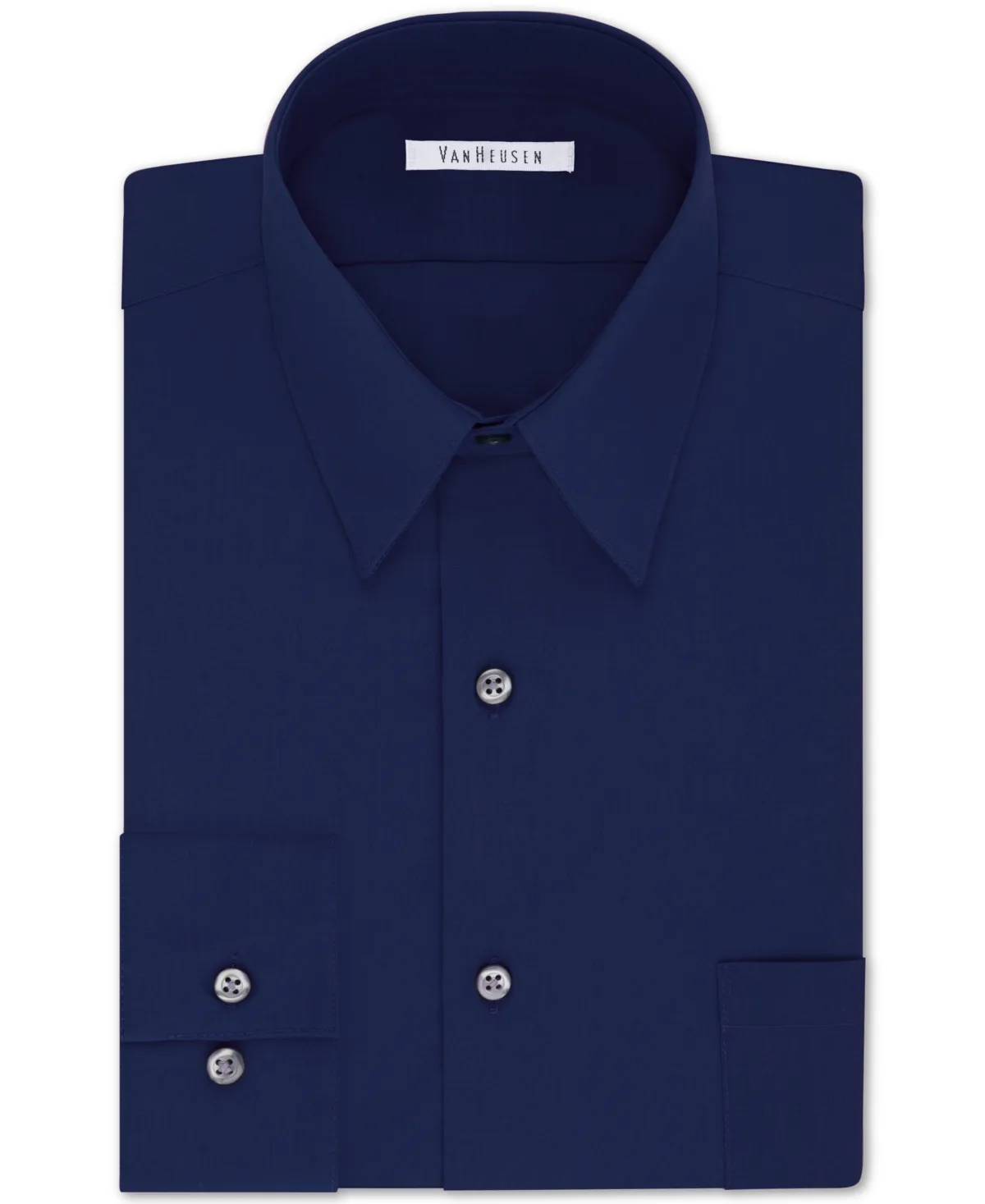 Classic/Regular Fit Wrinkle Free Poplin Solid Dress Shirt by Van Heusen