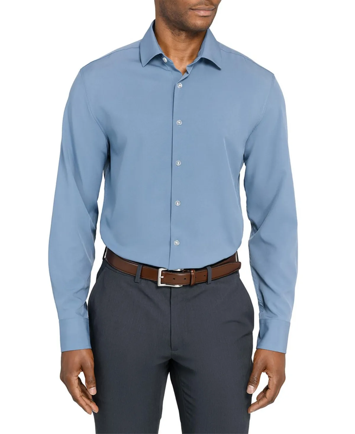 Solid Performance Stretch Cooling Comfort Dress Shirt by Construct