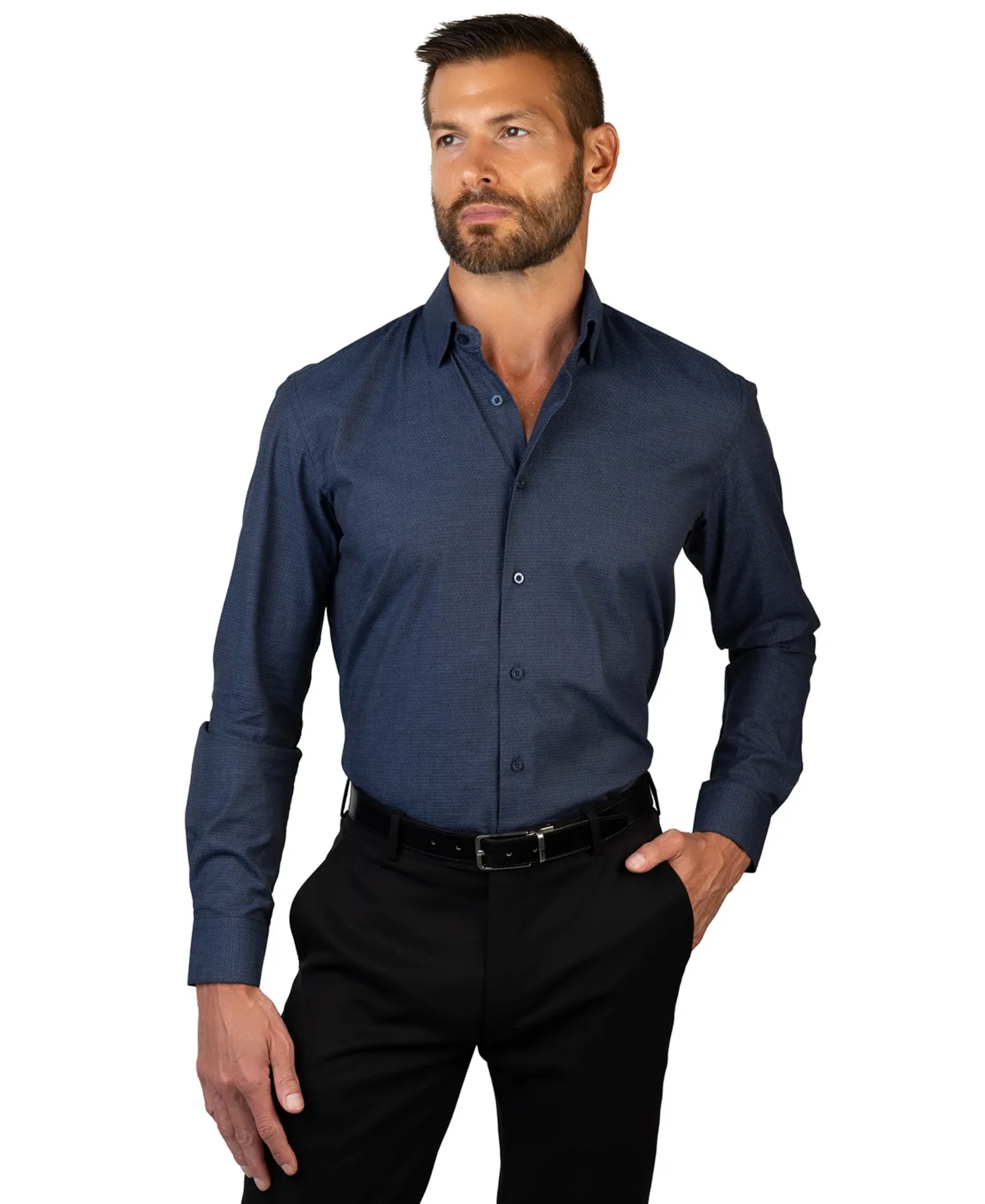 Solid Slim-Fit Dress Shirt by Vince Camuto