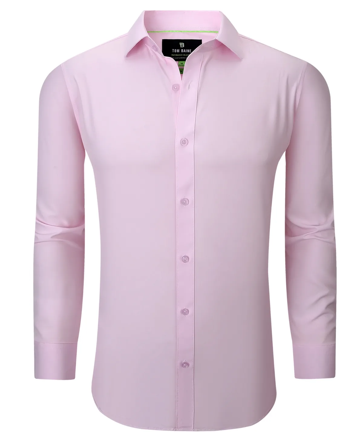 Slim Fit Four Way Stretch Solid Dress Shirt by Tom Baine