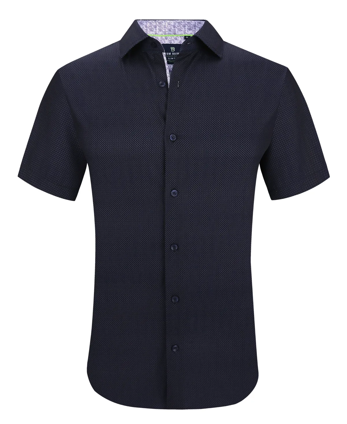 Slim Fit Short Sleeve Performance Stretch Button Down Dress Shirt by Tom Baine