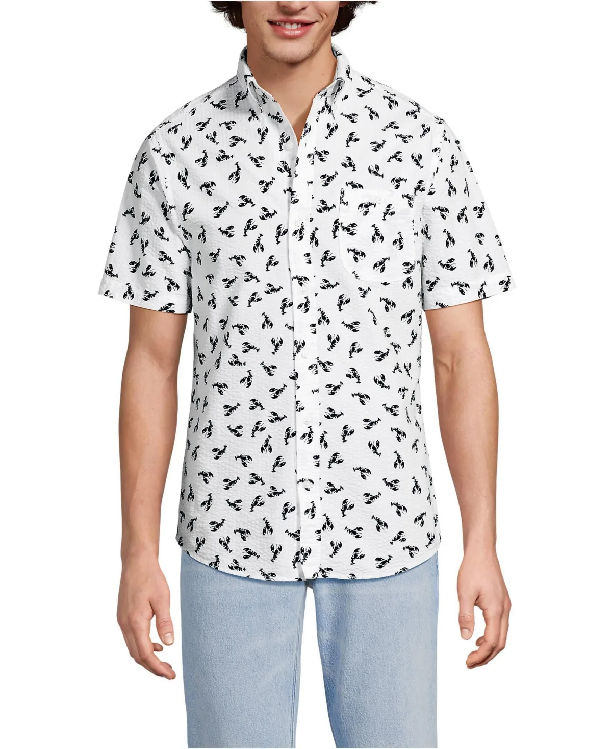 Short Sleeve Seersucker Shirt by Lands' End