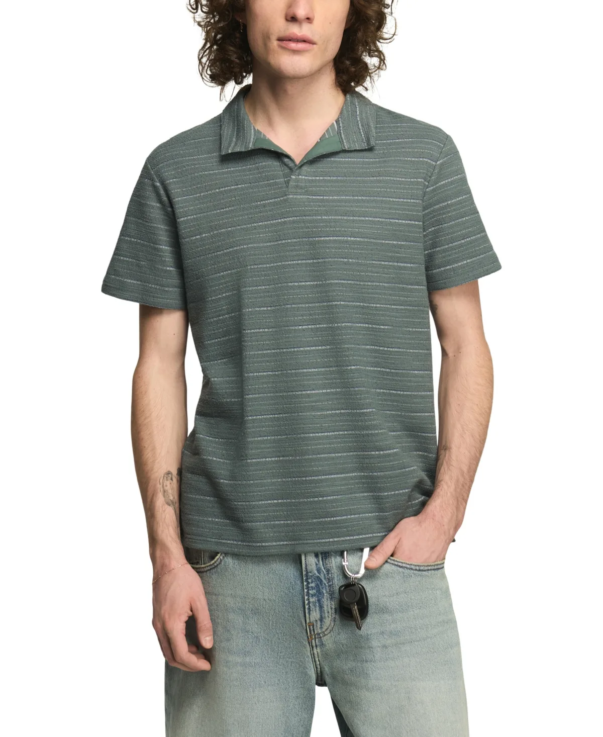 Jacquard Striped Polo Shirt by Lucky Brand