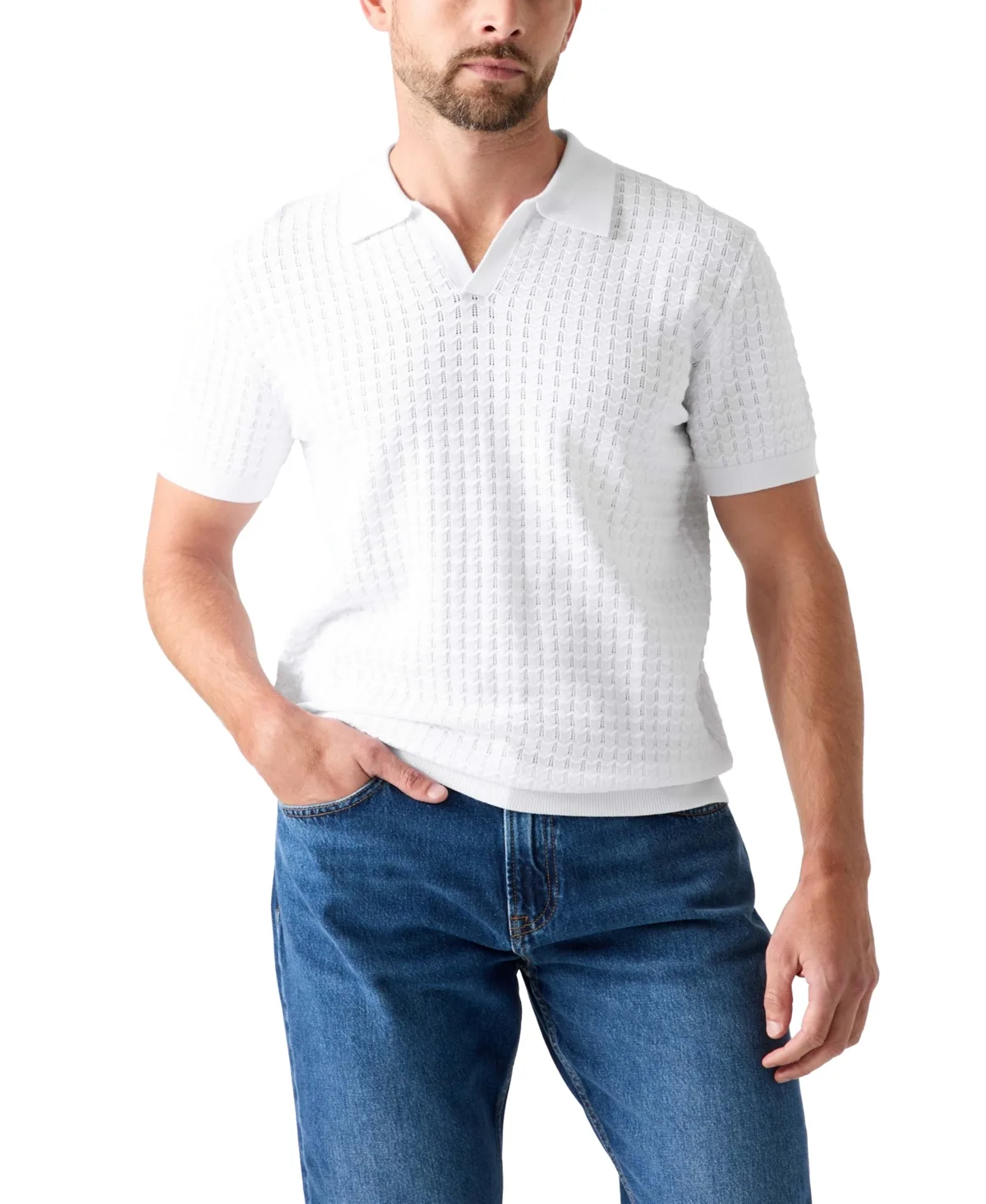 Chevron Pointe Short-Sleeve Polo Shirt by Guess