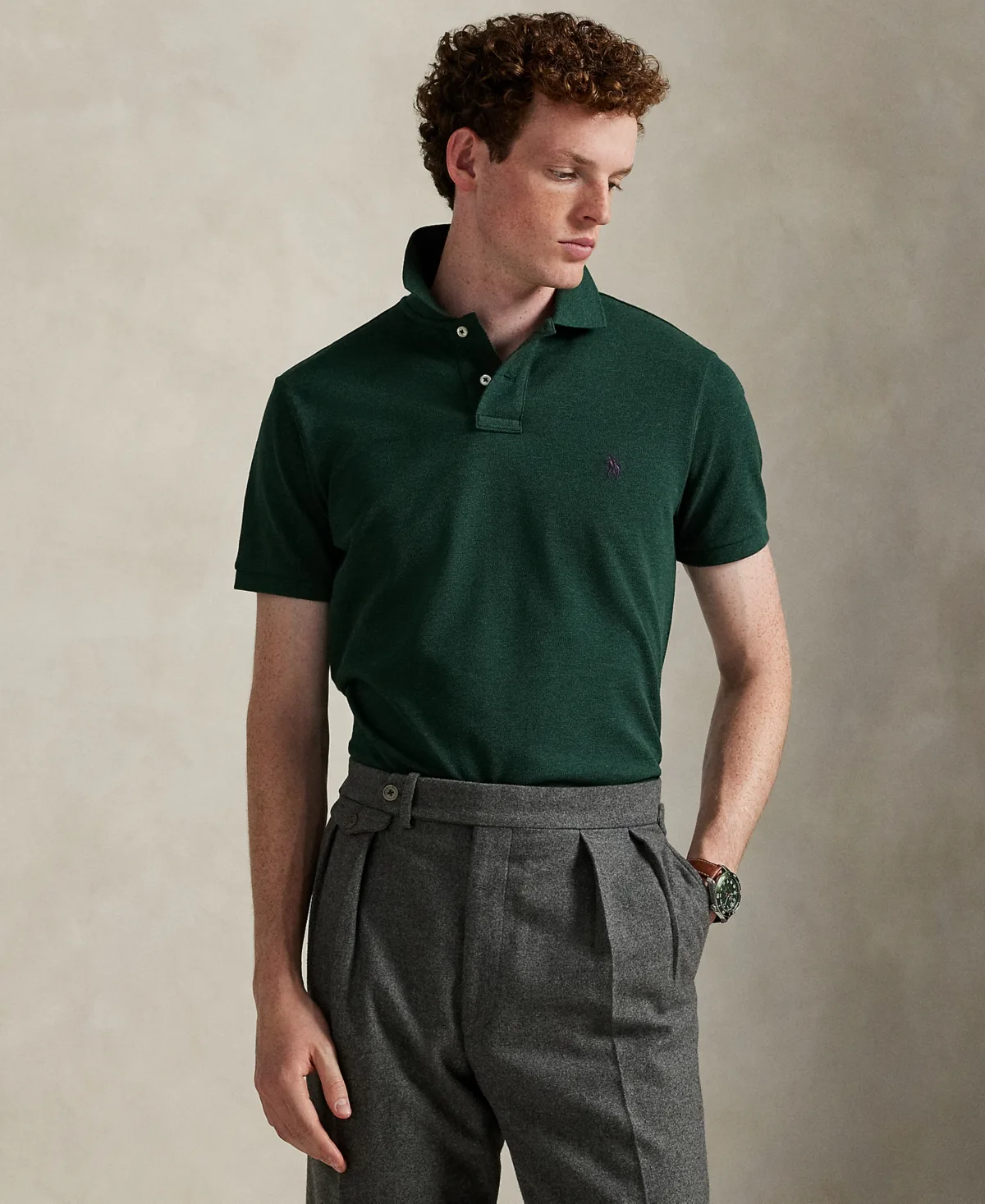 Custom Slim Fit Mesh Polo by Polo Ralph Lauren