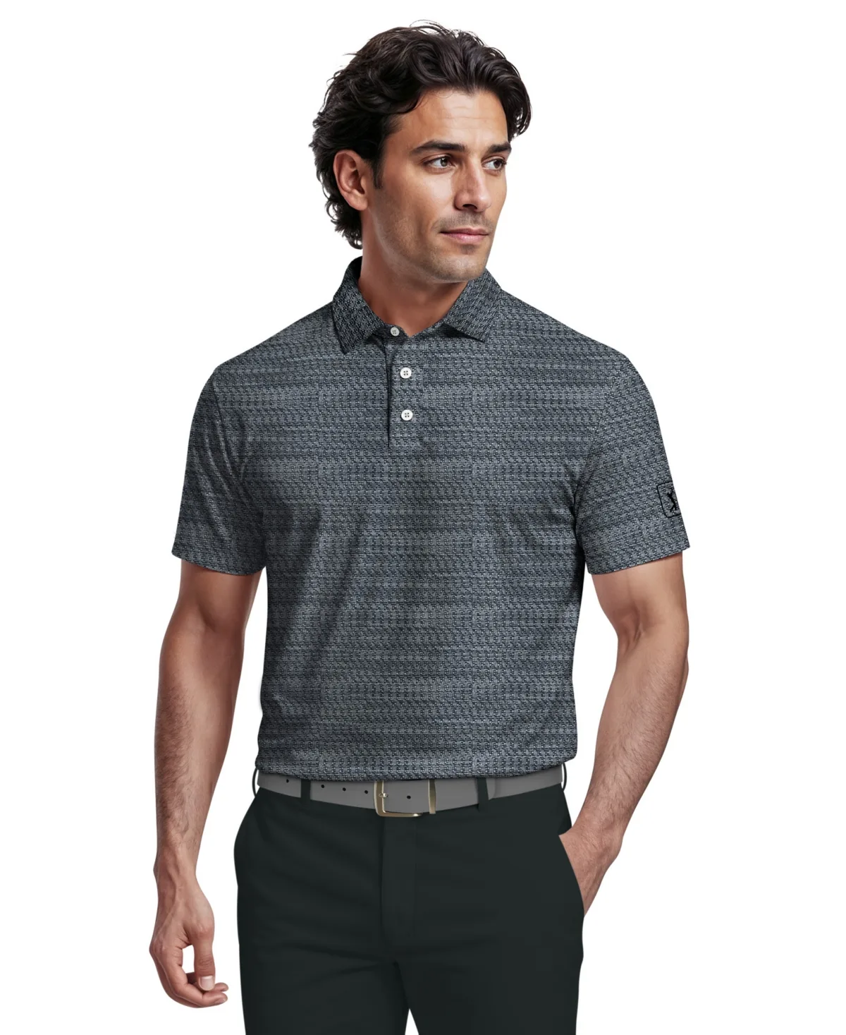 Jacquard Micro Golf Polo Shirt by Pga Tour