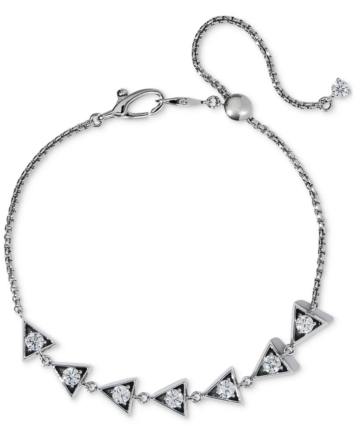 Silver-Tone Cubic Zirconia Triangle Slider Bracelet by Eliot Danori