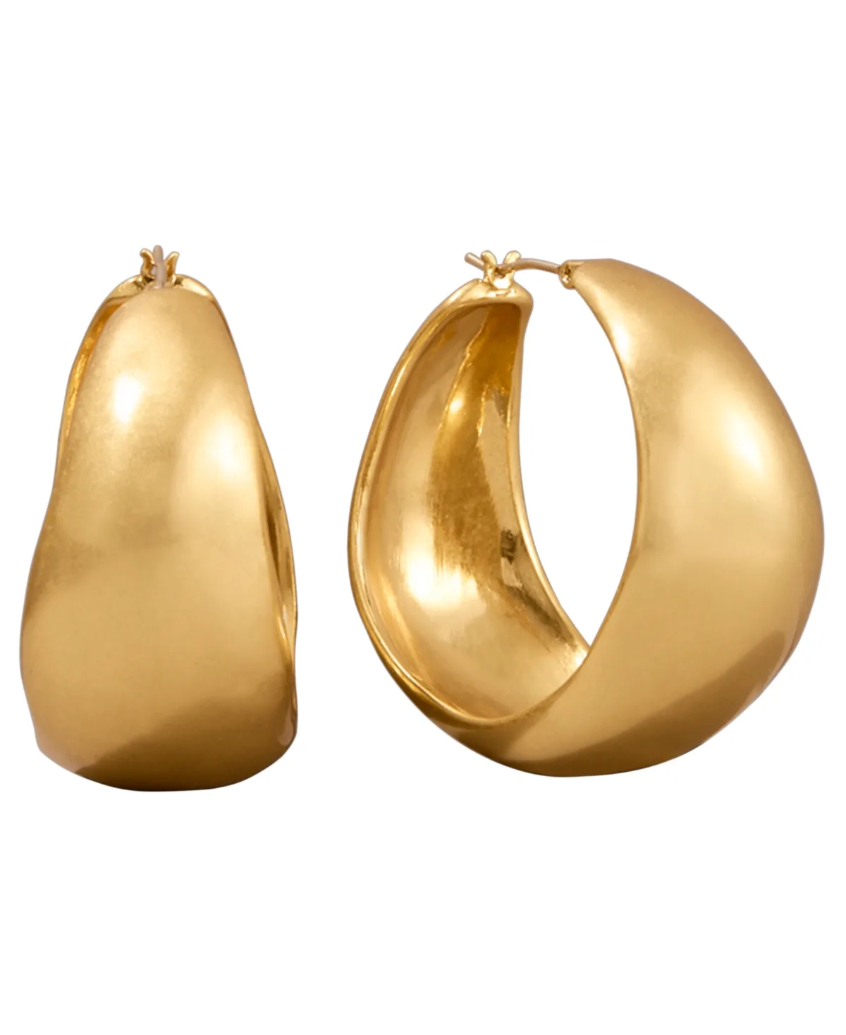 24k Gold-Plated Statement Hoop Earrings