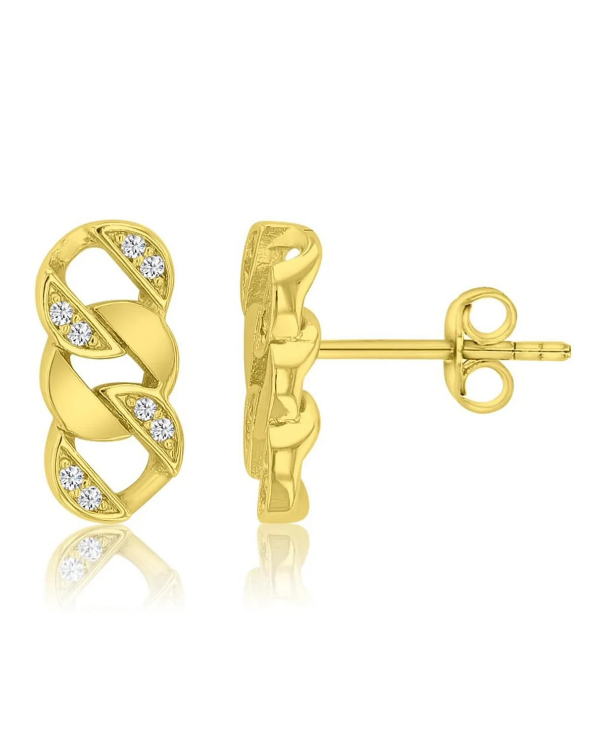 14k Gold-Plated Chain Style Crystal Earrings