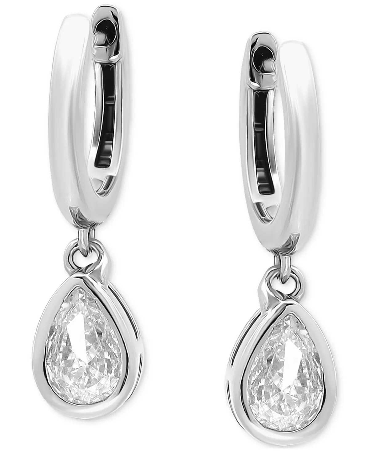 Cubic Zirconia Teardrop Huggie Earrings by Giani Bernini