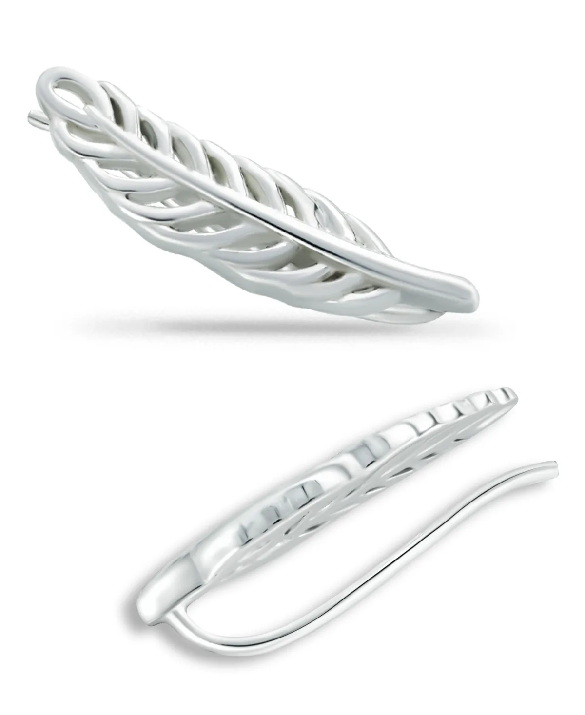 Feather Ear Crawler Earrings in 18k Gold Over Sterling Silver or Sterling Silver by Giani Bernini