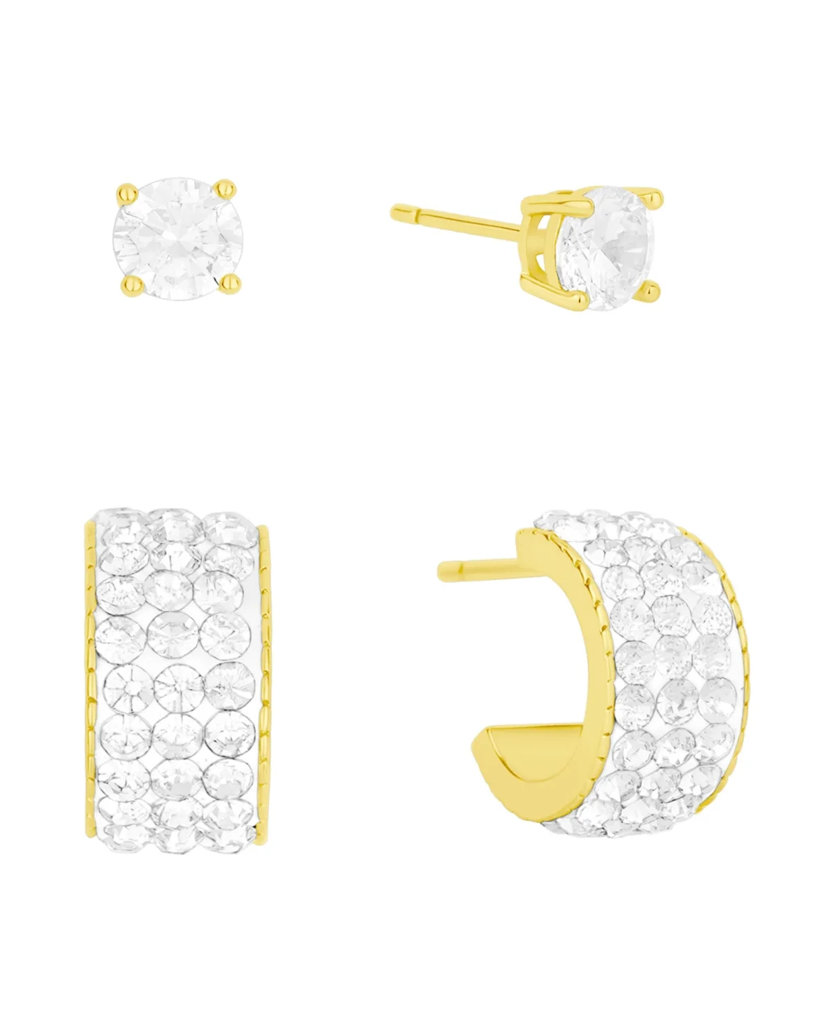 Crystal Stud and Hoop Earrings Set by And Now This