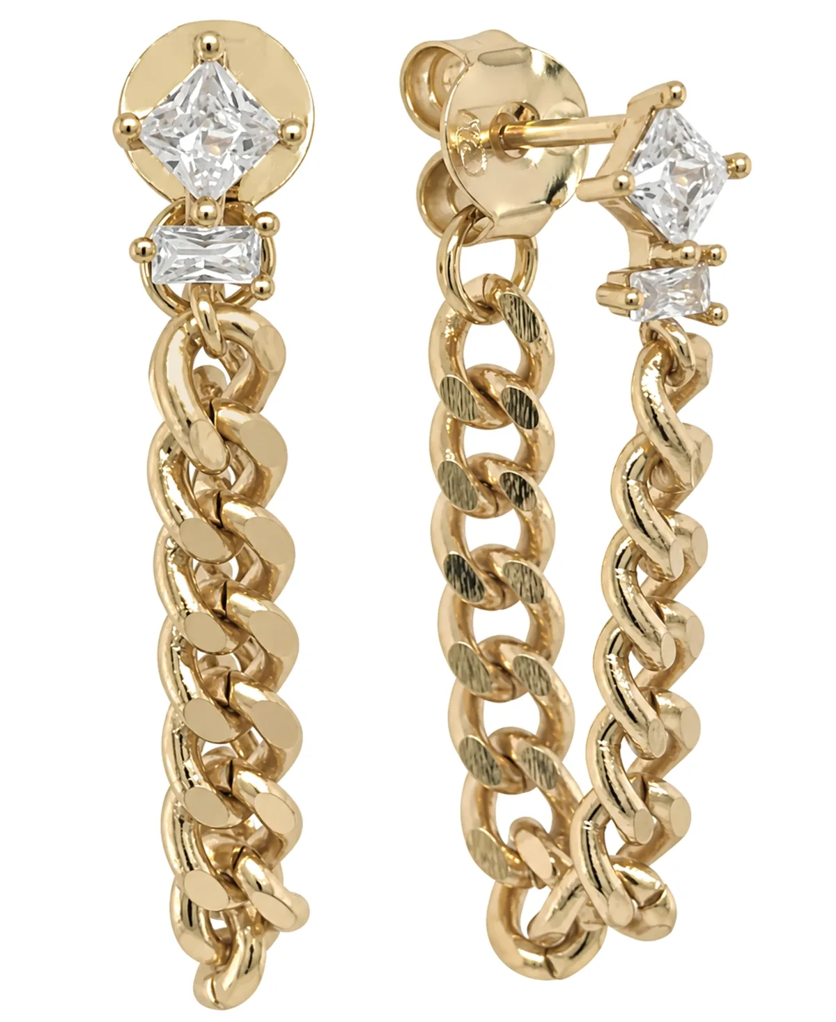 Cubic Zirconia Chain Post Earring by And Now This