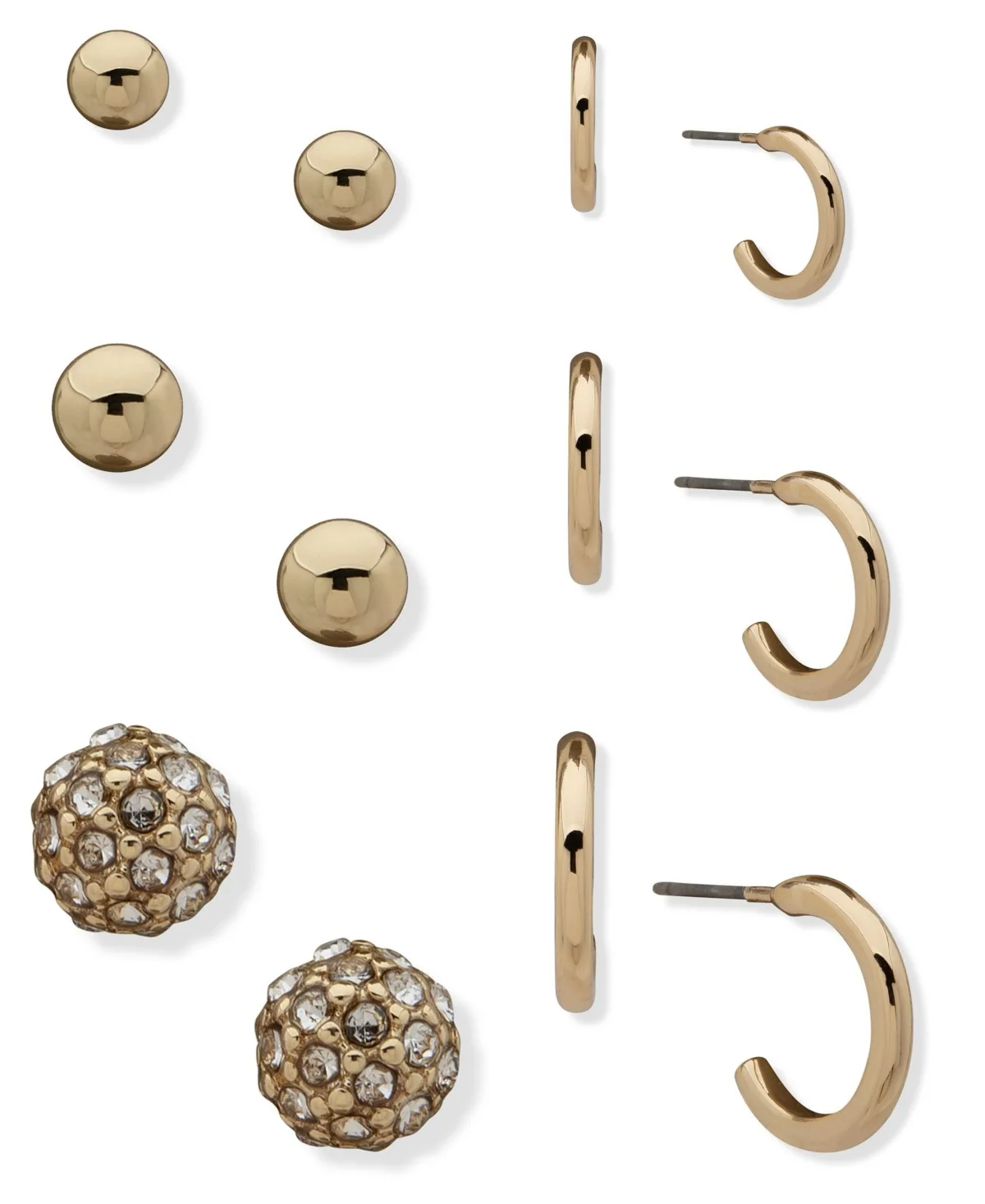 6-Pack Gold-Tone Hoops and Ball Stud Earrings Set by Nine West