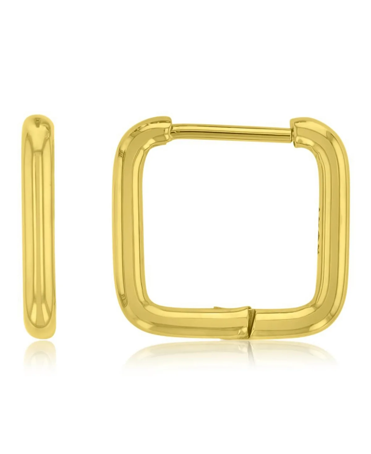 Waterproof 14mm Tube Square Huggie Earrings