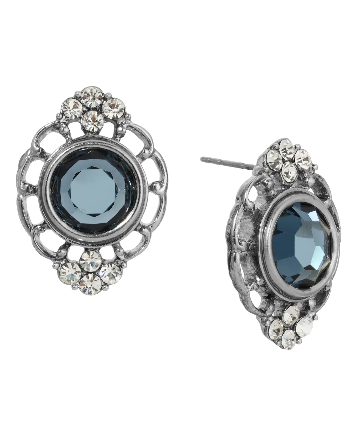 Crystal Filigree Button Earrings by 2028