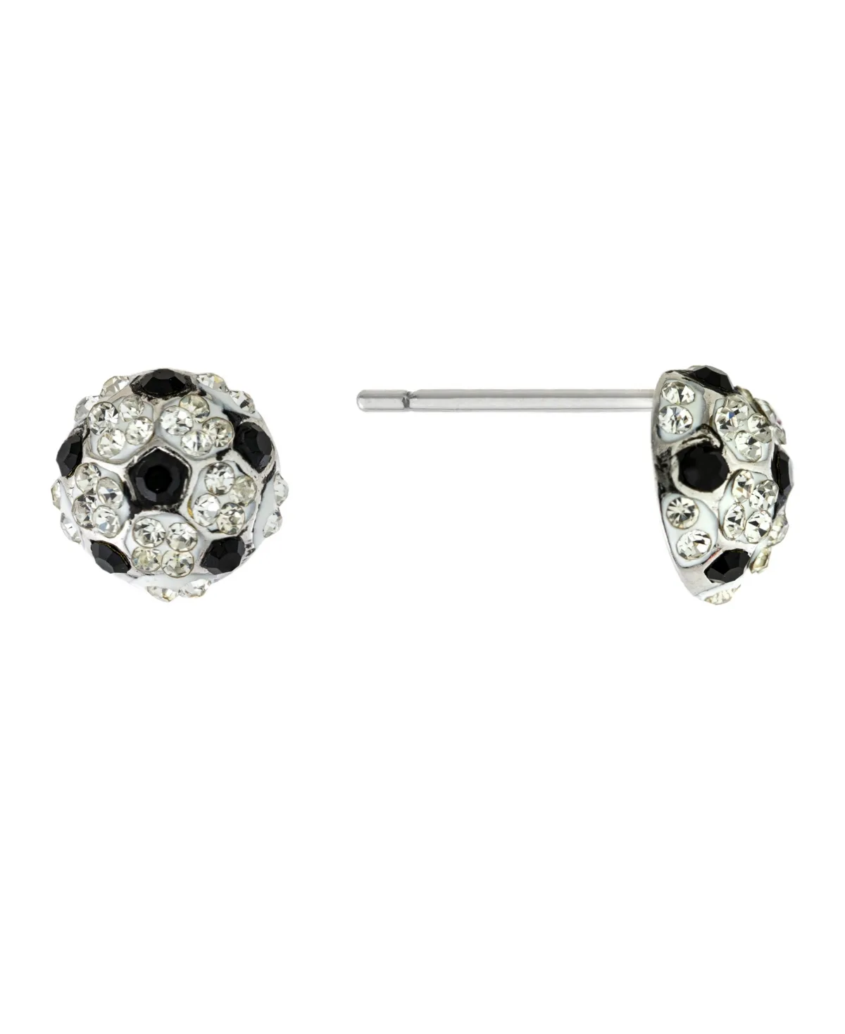 Crystal Pave Soccer Ball Stud Earrings in Sterling Silver by Macy's