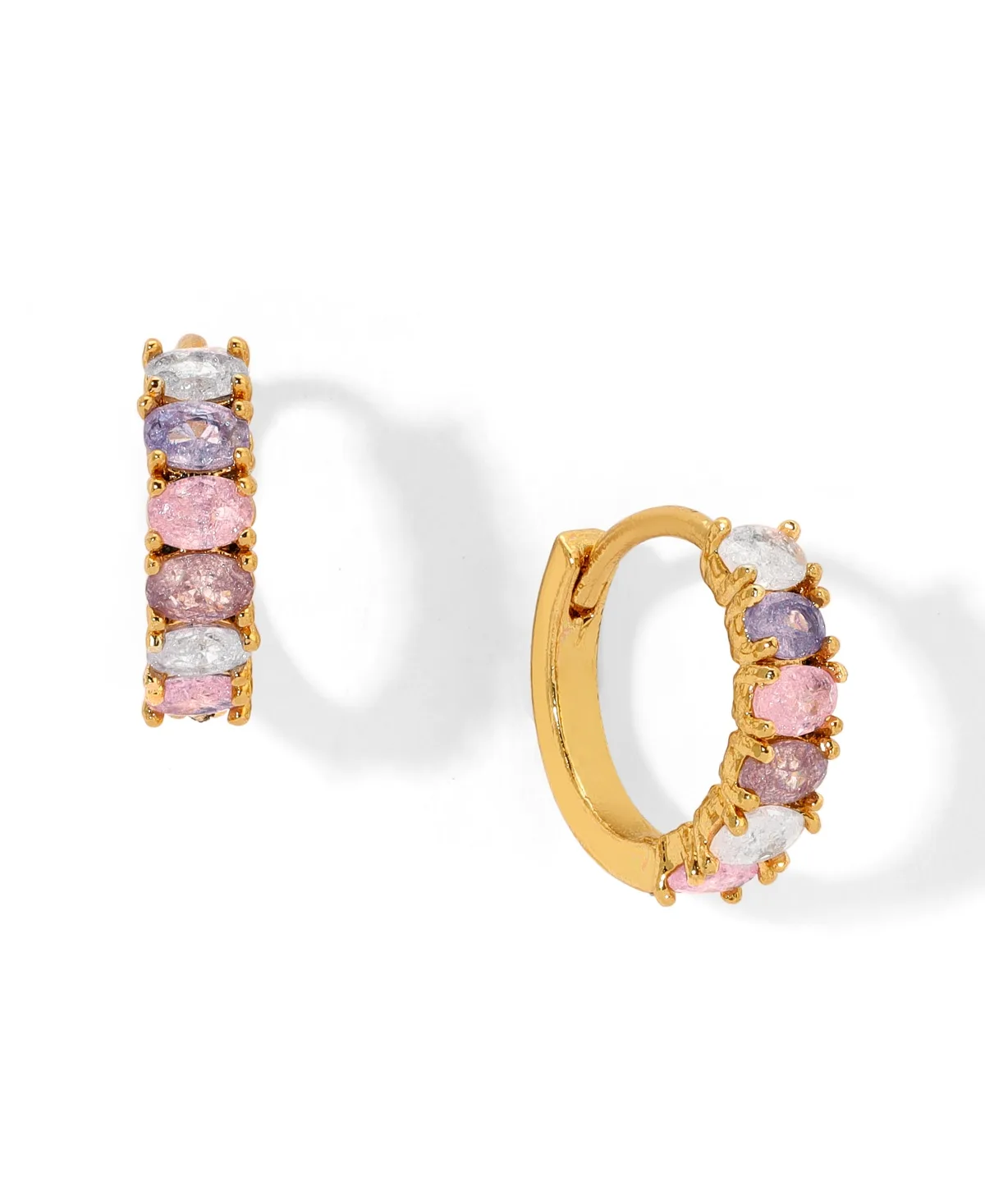 Enamel and Faux Cubic Zirconia Gradiant Dreaming About You Hoops Earrings