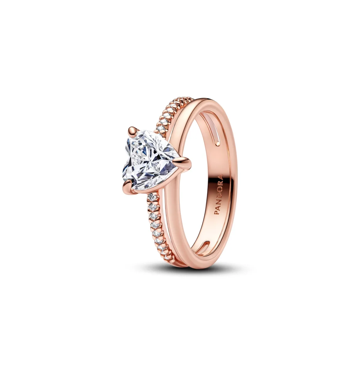 Sterling Silver Double Band Heart Ring by Pandora