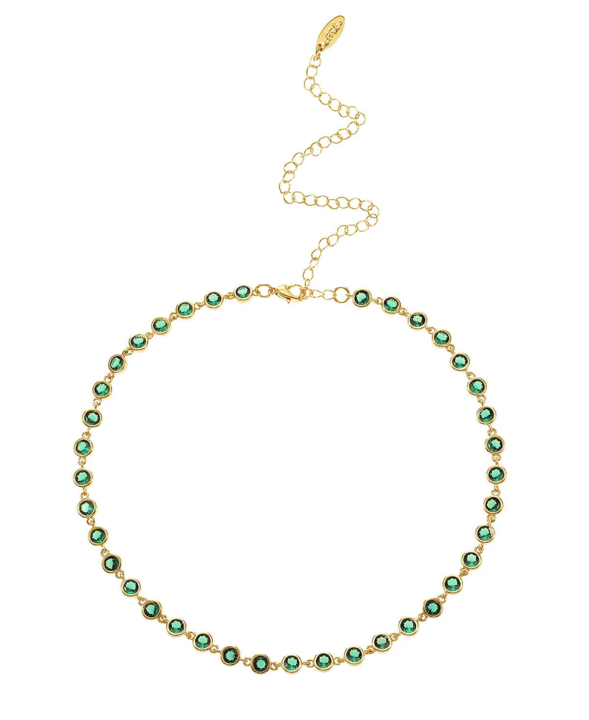Cubic Zirconia Disc and 18K Gold Plated Link Necklace by Ettika