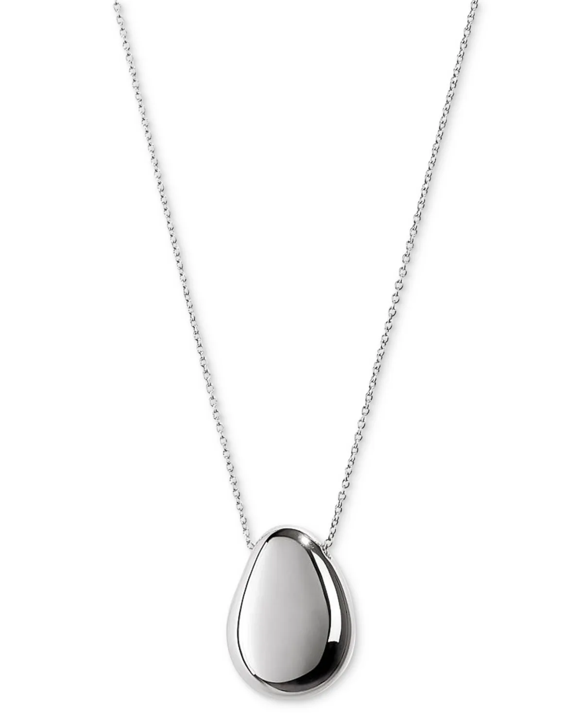 Pebble Rhodium-Plated Pendant Necklace by Ana Luisa