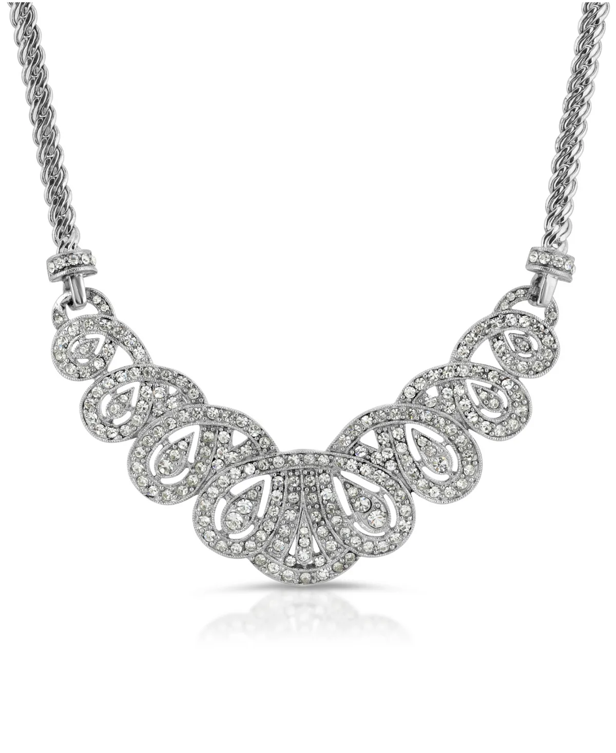 Crystal St. James Club Scalloped Pave Necklace by 2028