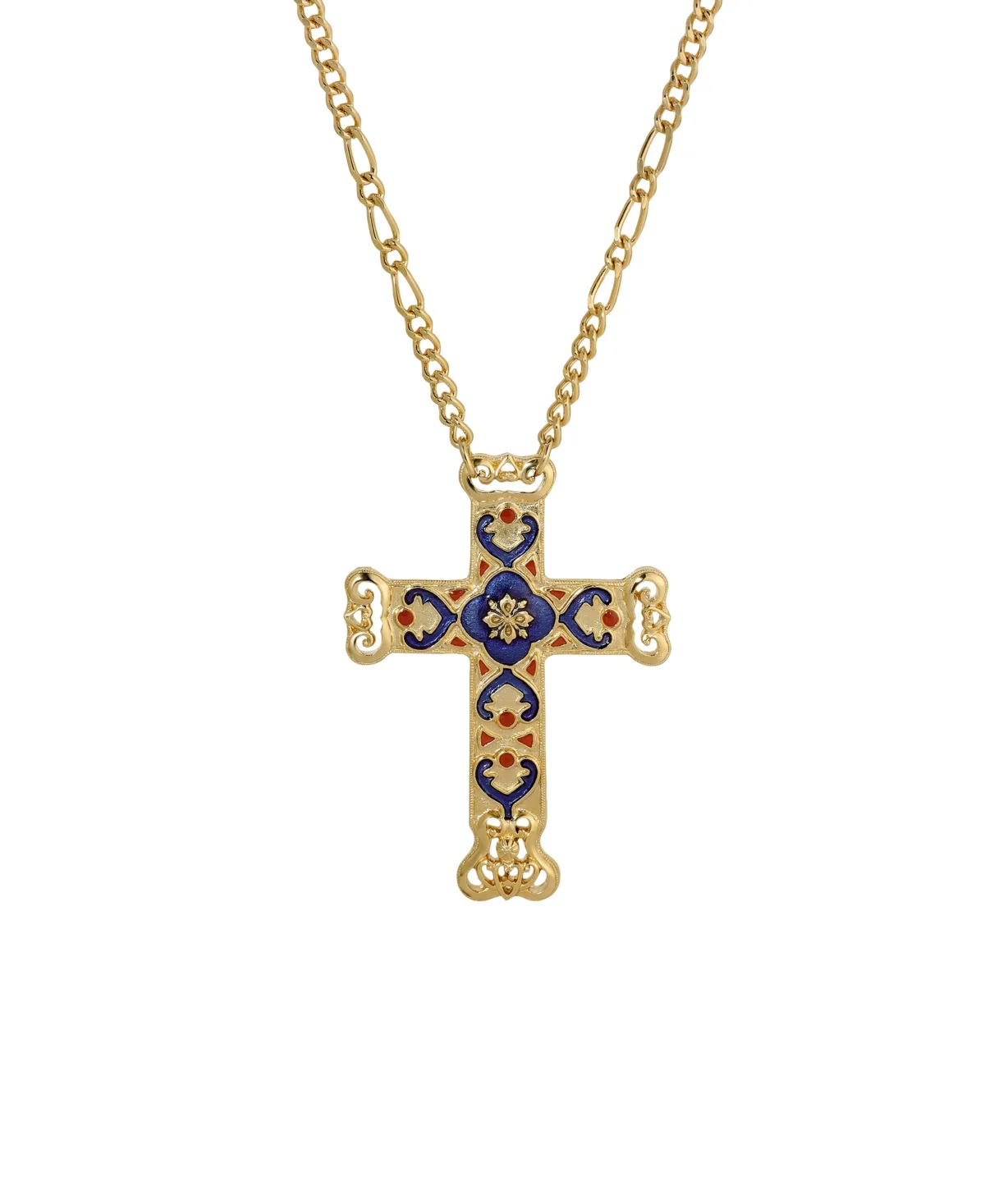 Symbols of Faith Enamel Cross Necklace by 2028