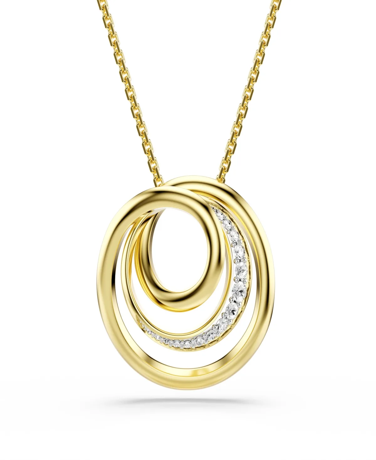 Gold-Tone Plated Spiraling Pendant Necklace by Swarovski