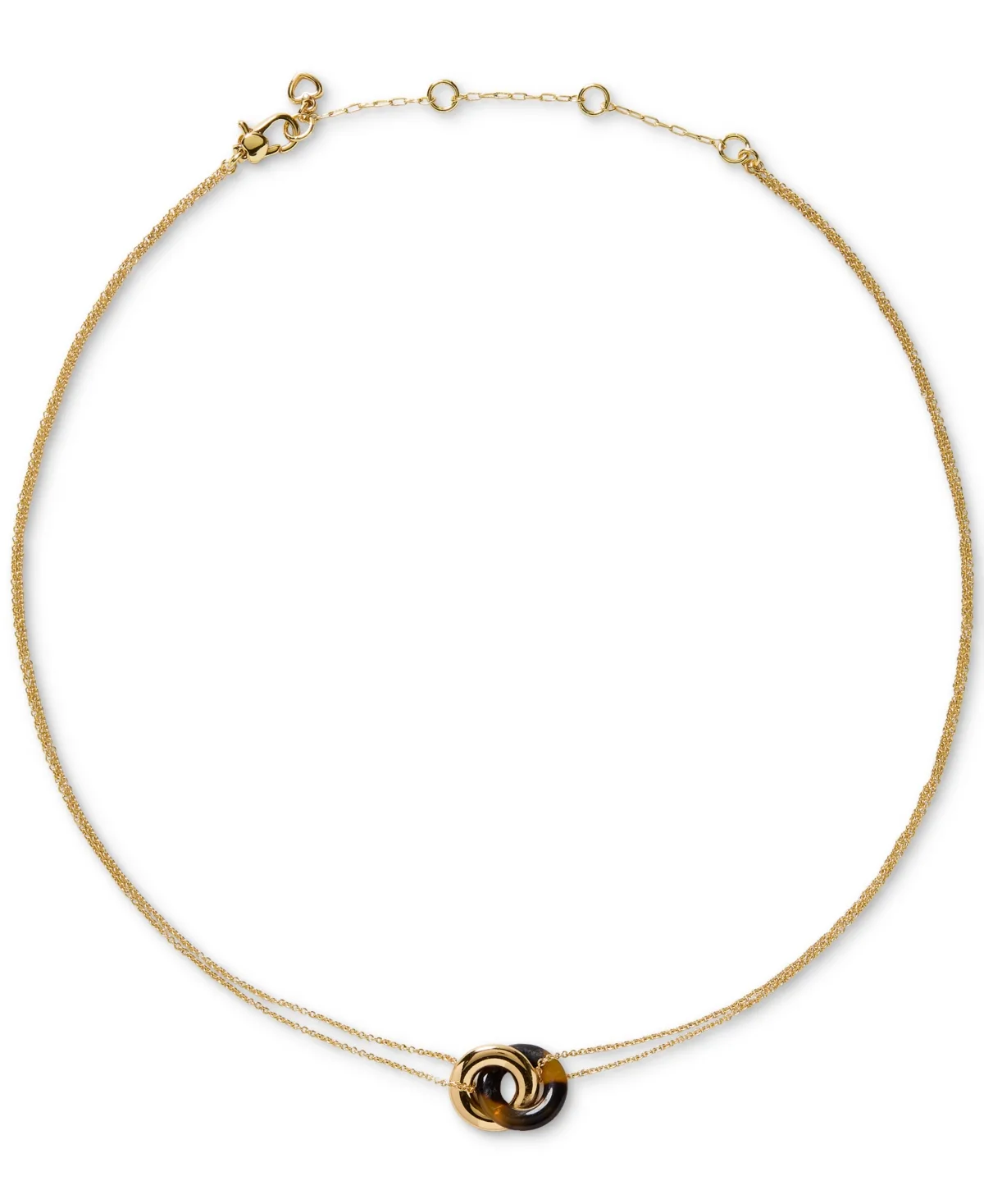 Gold-Tone Interlock Pendant Necklace, 16" + 3" Extender by Kate Spade New York