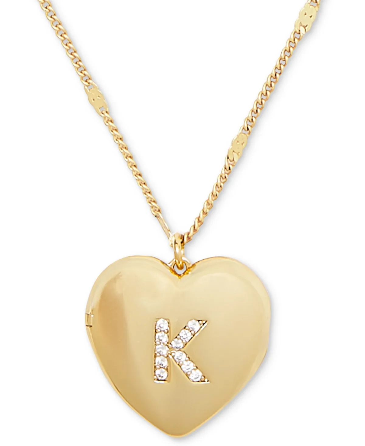 Gold-Tone Crystal a Locket Pendant Necklace, 16" + 3" Extender by Kate Spade New York
