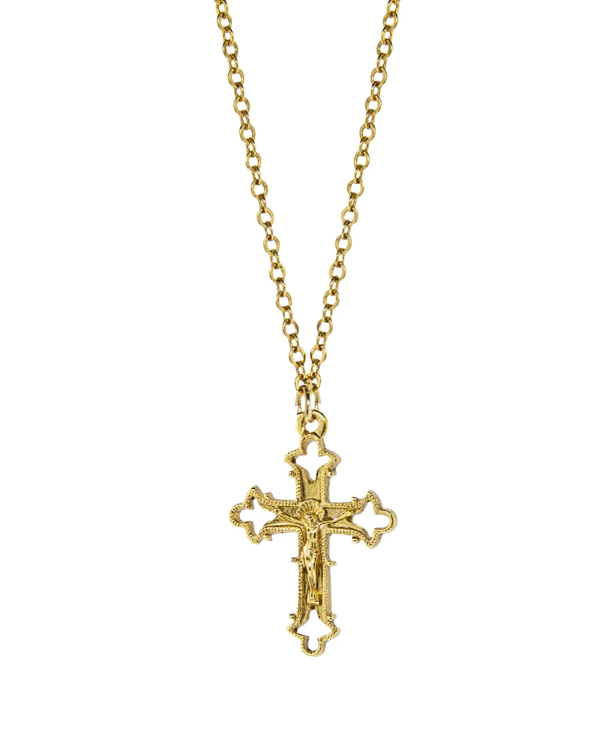 Gold-Tone Crucifix Cross Necklace by Symbols Of Faith