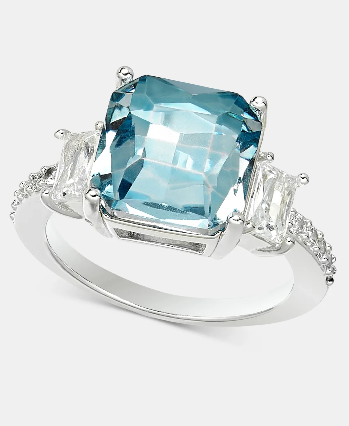 Blue Crystal Cushion Ring by Charter Club