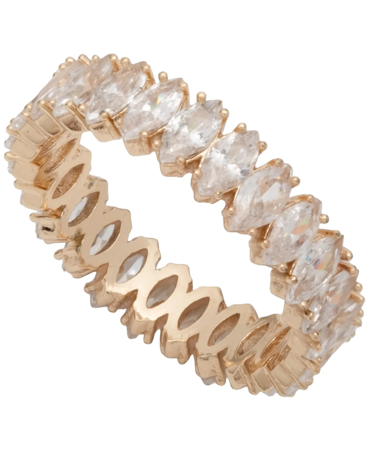 Cubic Zirconia Gold-Tone Navette Ring by Givenchy