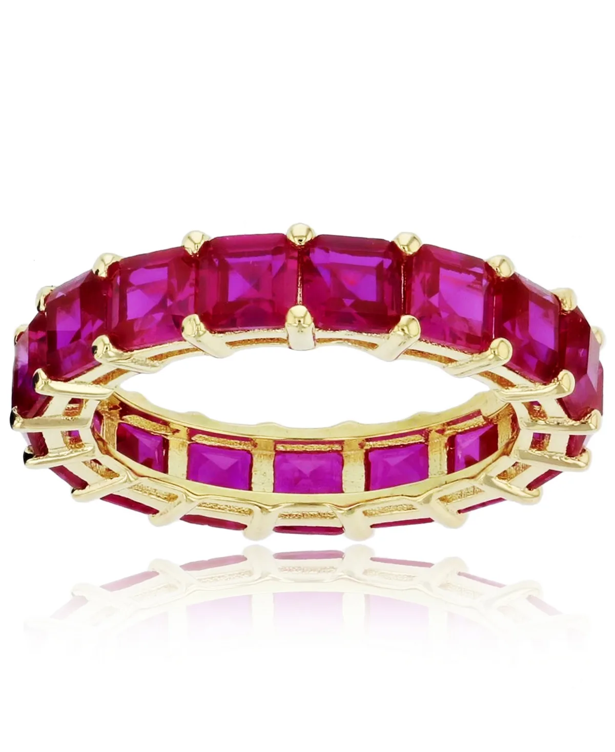 Princess Cut Cubic Zirconia Eternity Band in 14k Yellow Gold Plated Sterling Silver by Macy's