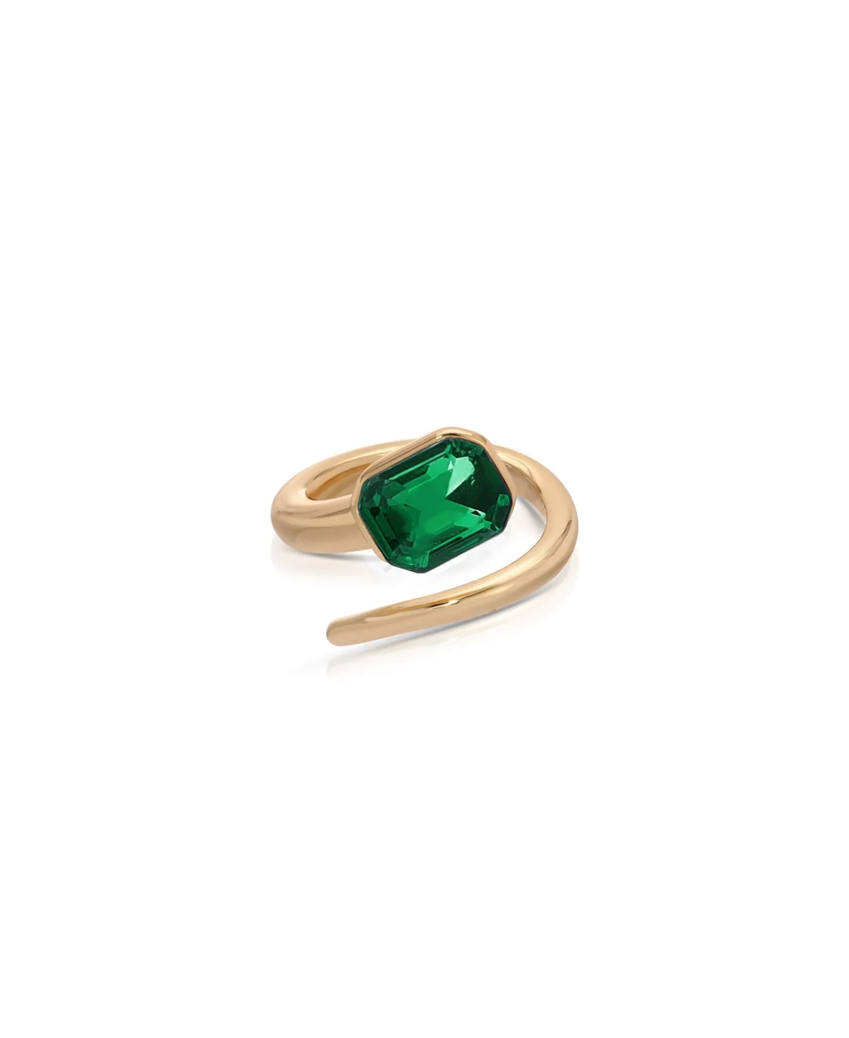 Deco Emerald 18k Gold Plated Ring by Ettika