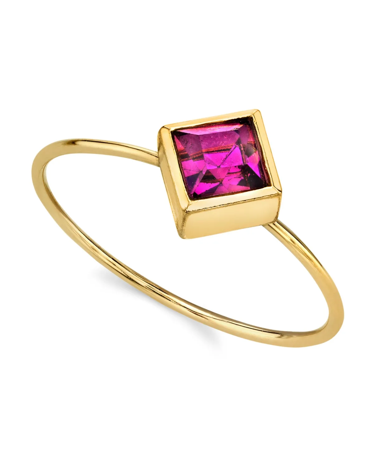 14K Gold-Tone Diamond Shaped Crystal Ring by 2028