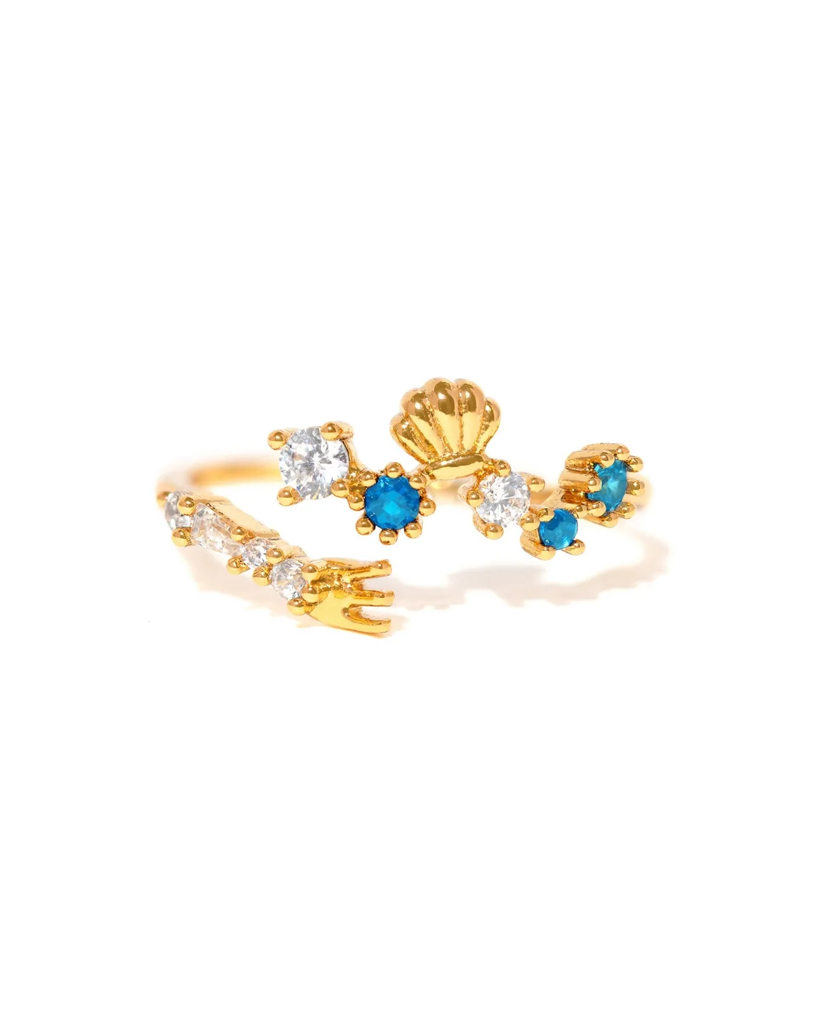 Disney Princess the Little Mermaid Ariel Crystal Gold Plated Rings by Girls Crew