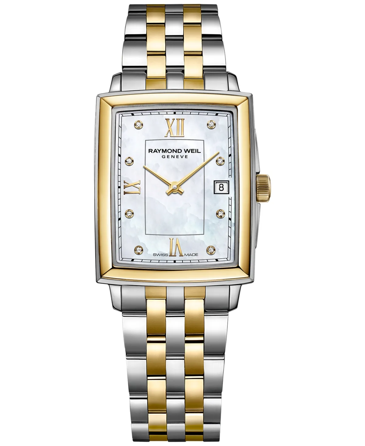 Swiss Toccata Diamond Accent Two-Tone Stainless Steel Bracelet Watch 22.6x28.1mm by Raymond Weil