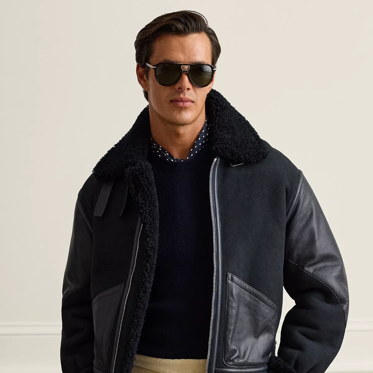 Lutton Shearling Aviator Jacket by Ralph Lauren Purple Label