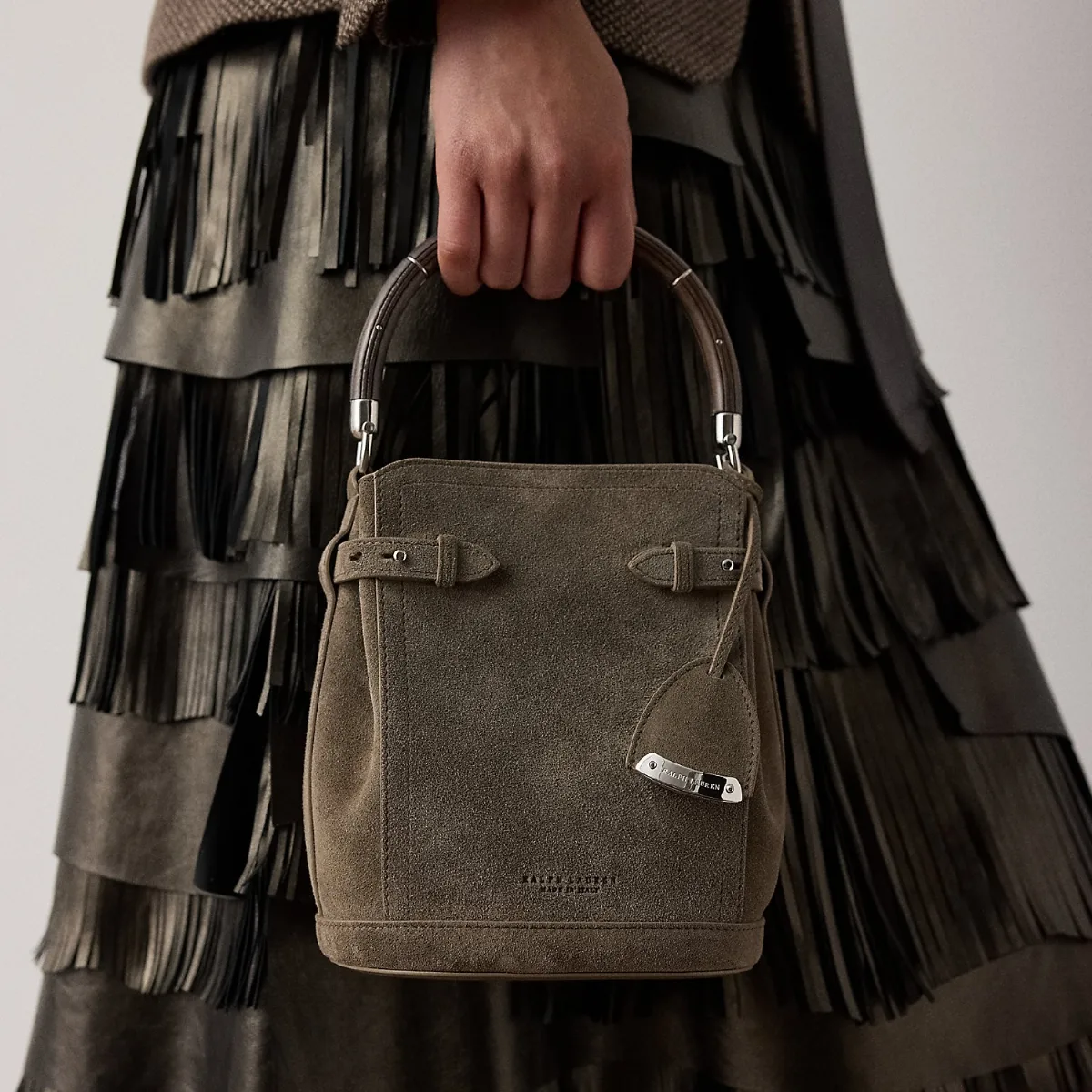 The Ralph Lauren Small Calf-Suede Bucket Bag by Ralph Lauren Collection
