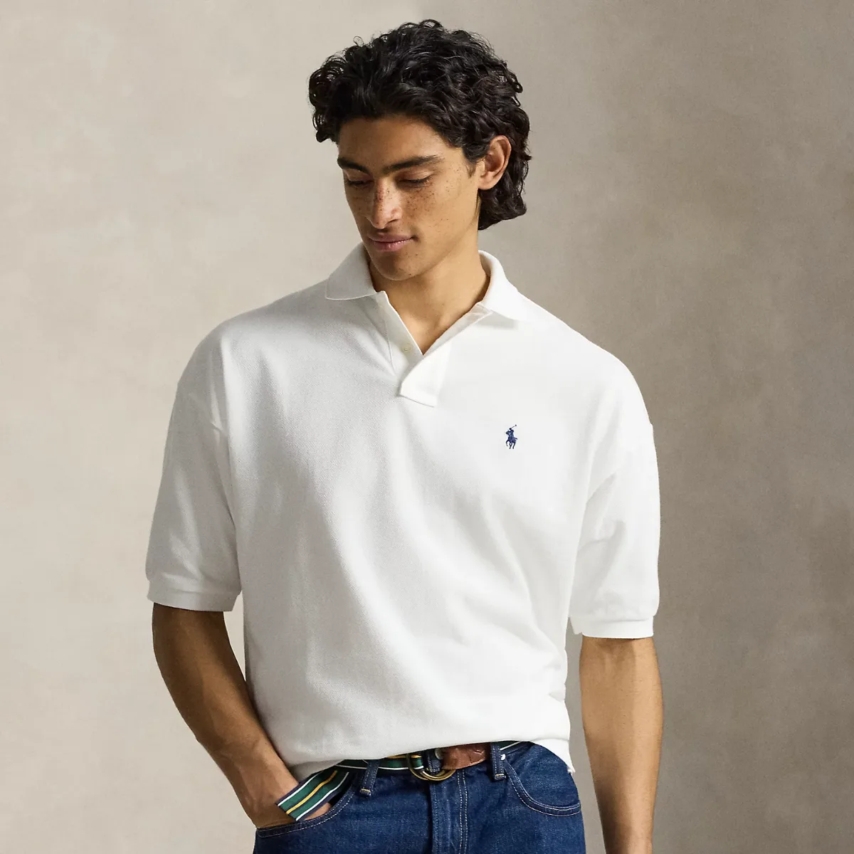 Relaxed Fit Mesh Polo Shirt by Polo Ralph Lauren