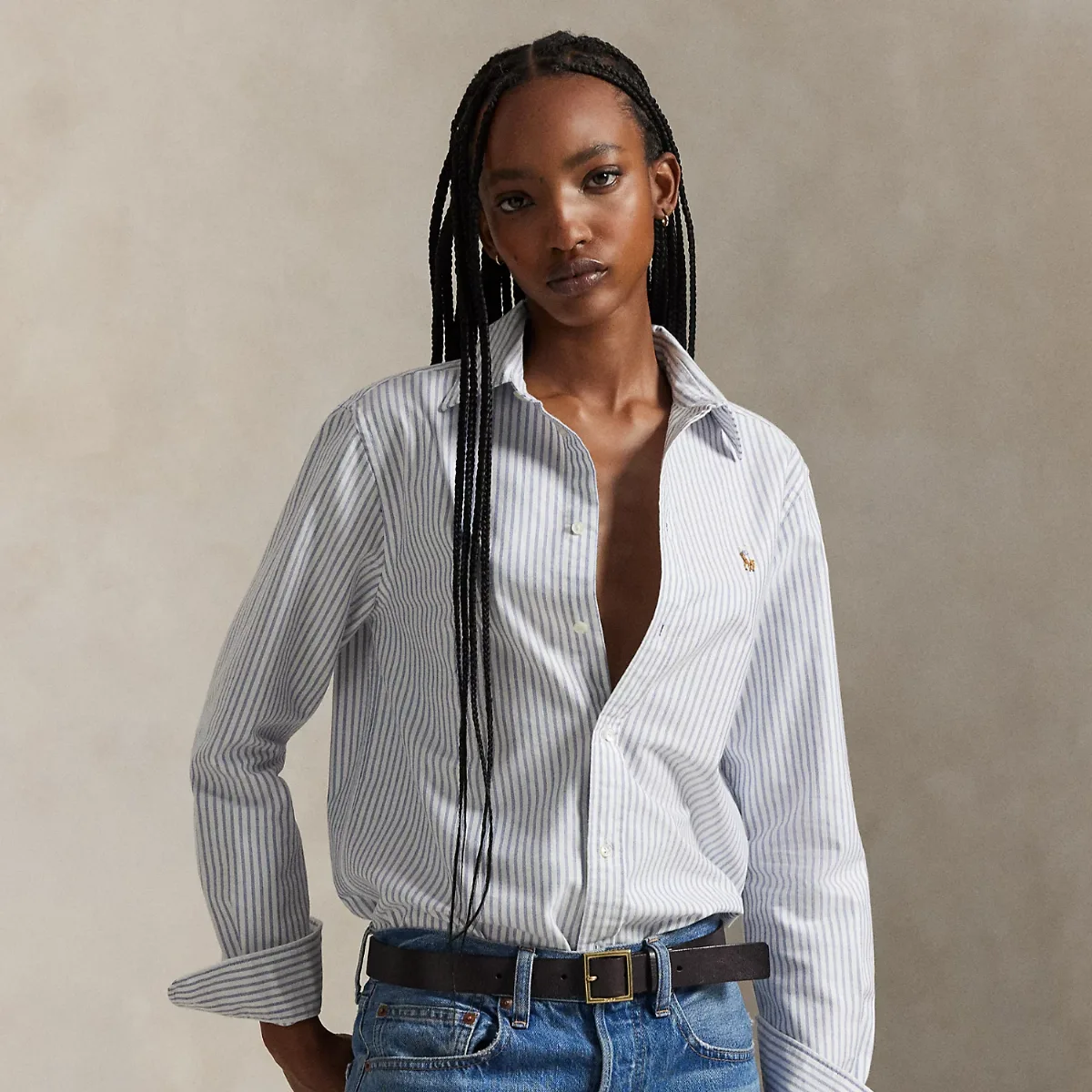 Classic Fit Striped Oxford Shirt