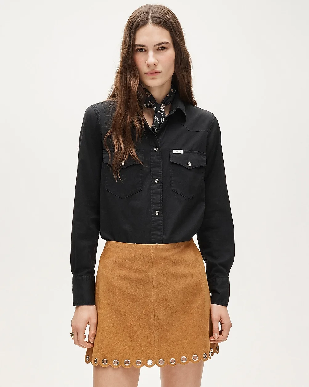 Collection Fairfax Scalloped Mini Skirt in Suede by J.Crew