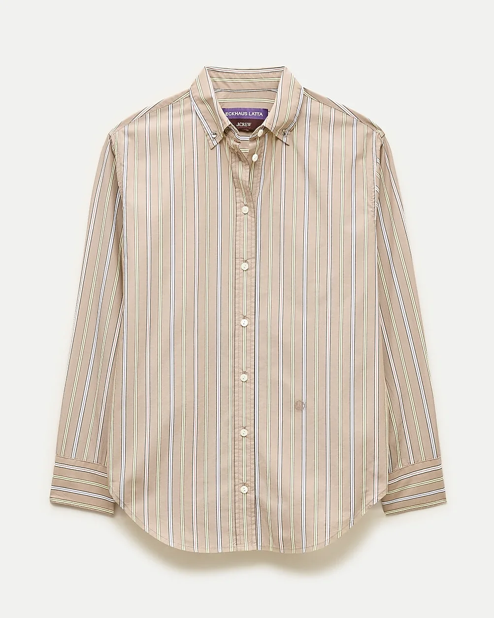 Eckhaus Latta x J.Crew Overlap Button-Down Shirt in Striped Cotton Poplin by J.Crew