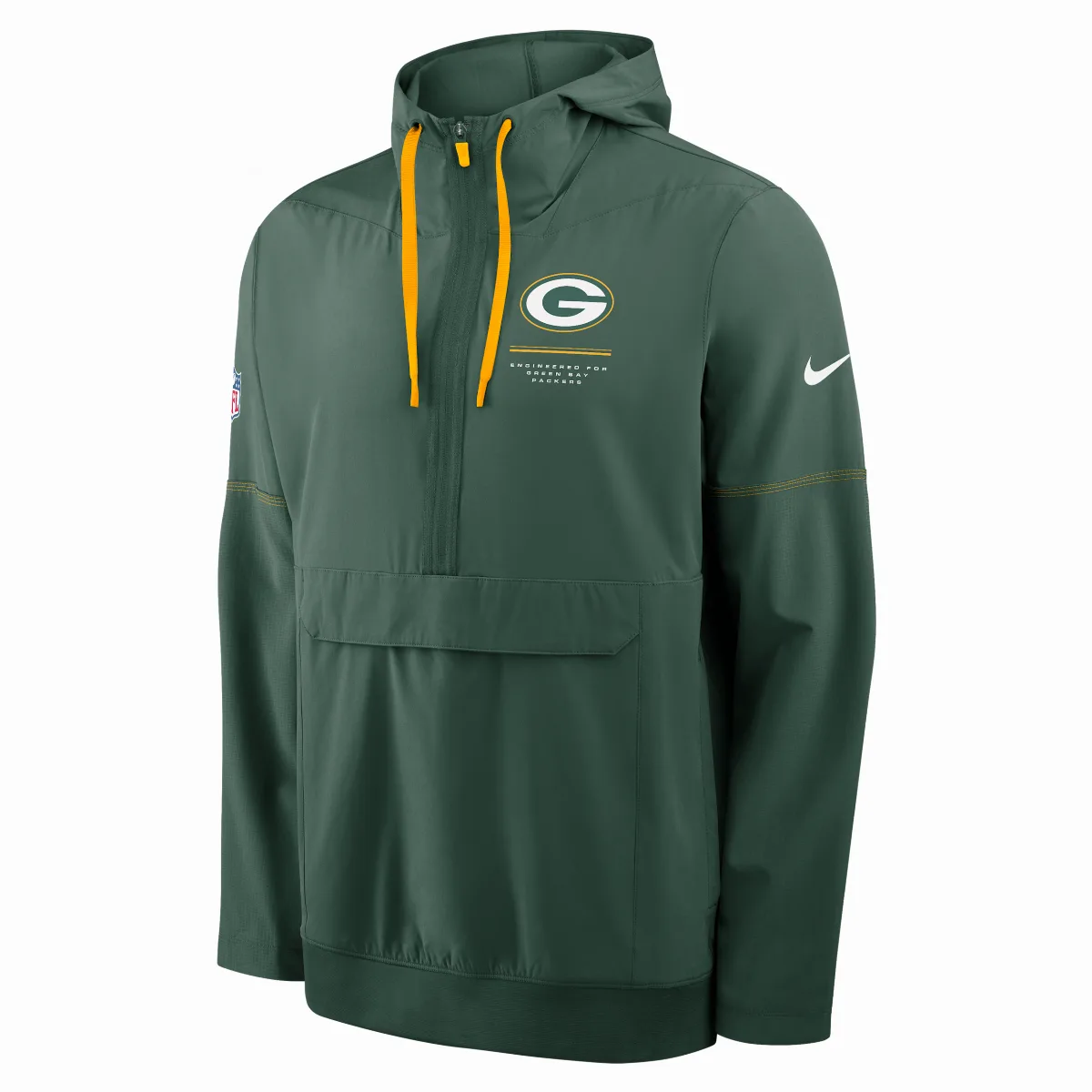 Bay Packers Sideline Anorak NFL 1/2-Zip Hooded Jacket by Nike