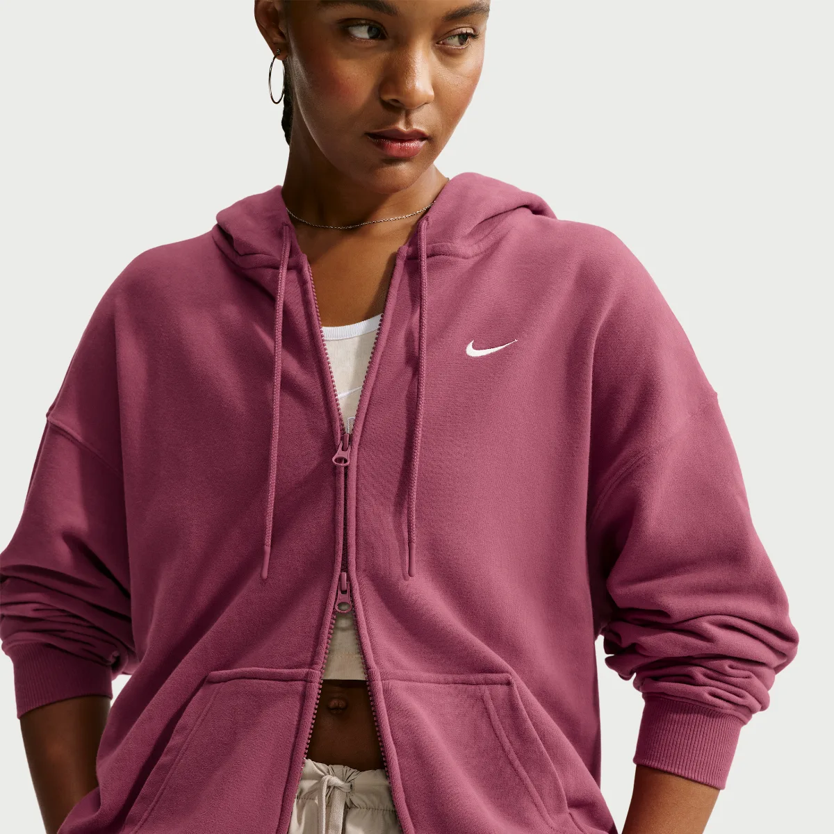 Studio Fleece Lightweight "French Terry" Oversized Full-Zip Hoodie