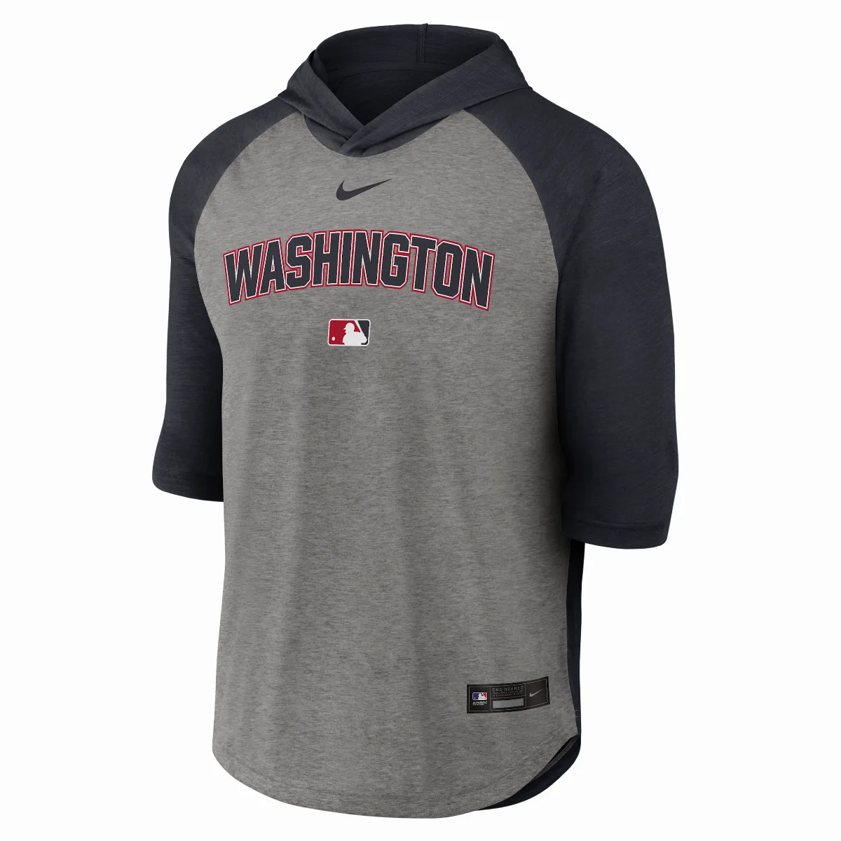 Washington Nationals Authentic Collection Flux Dri-FIT MLB 3/4-Sleeve Hooded T-Shirt by Nike
