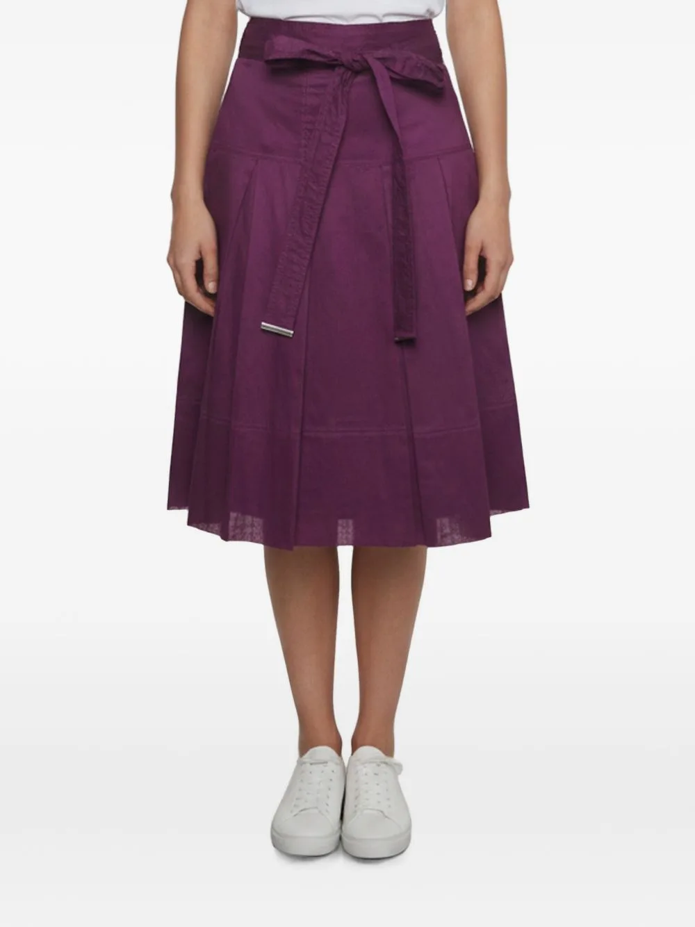Pleated Wrap Midi Skirt by Burberry Pre-Owned